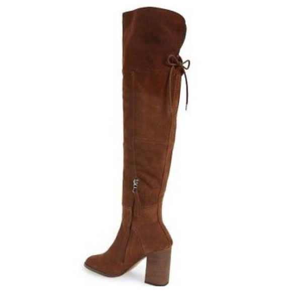 STEVE MADDEN SUEDE OVER THE KNEE BOOTS LACE UP - Picture 3 of 8